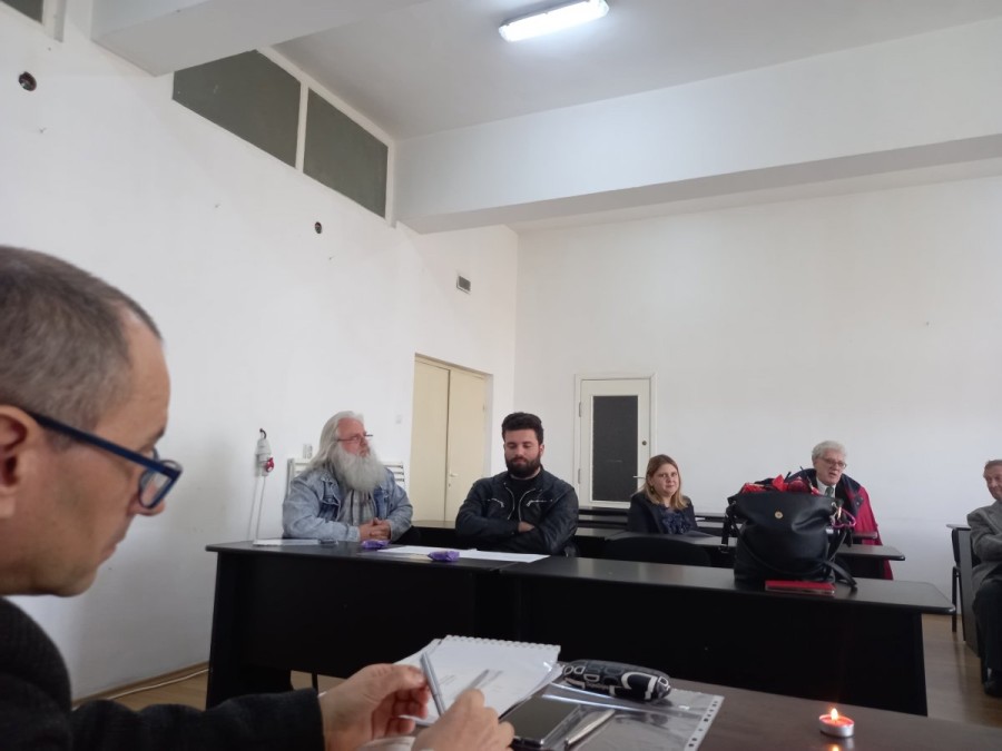Cu Natalia Micalona și Marius Socaci la cenaclul Luceafărul Arădean