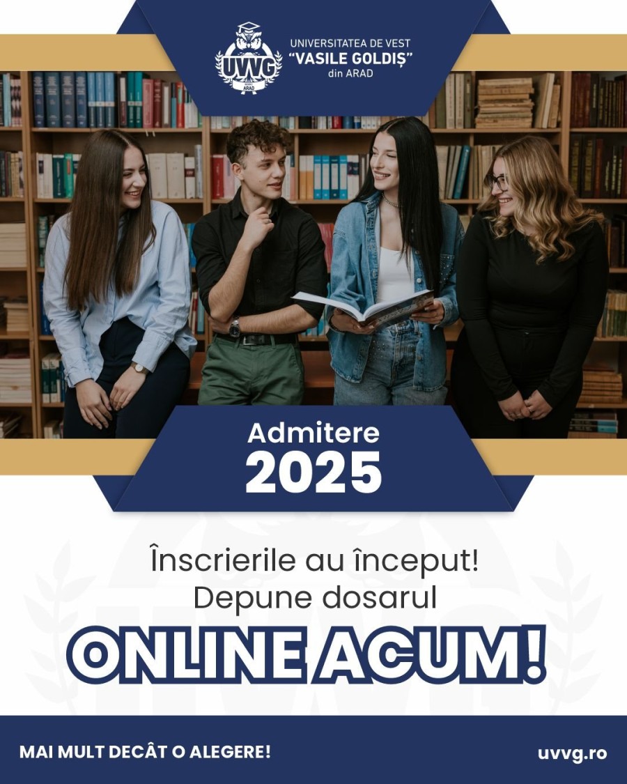 UVVG Arad a deschis platforma de înscrieri pentru anul universitar 2025-2026