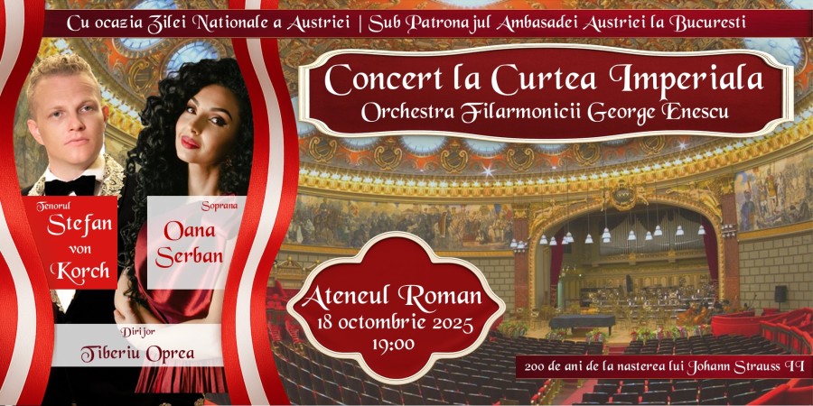 ŞTEFAN von KORCH, tenorul care deschide stagiunea Filarmonicii Arad în acest am, debutează pe 18 octombrie la Ateneul Român în „Concert la Curtea Imperială