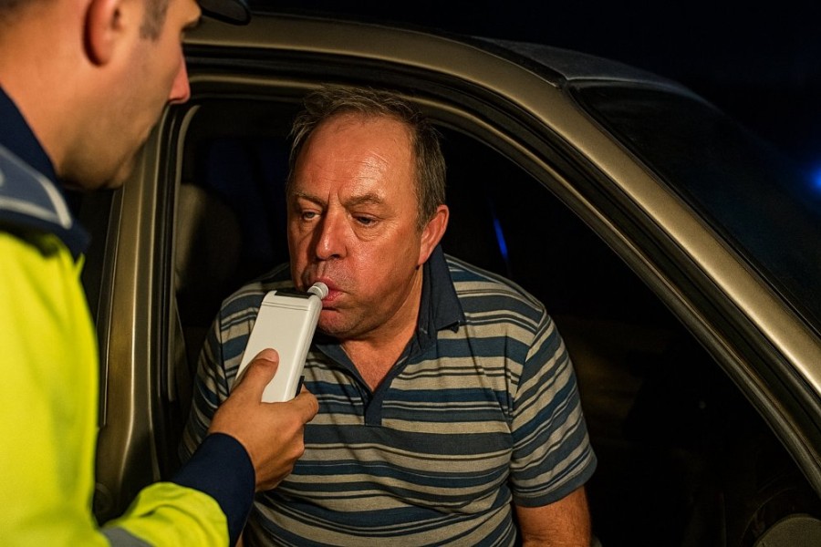 Șofer surprins la Hălmagiu cu „suflul… suspect”