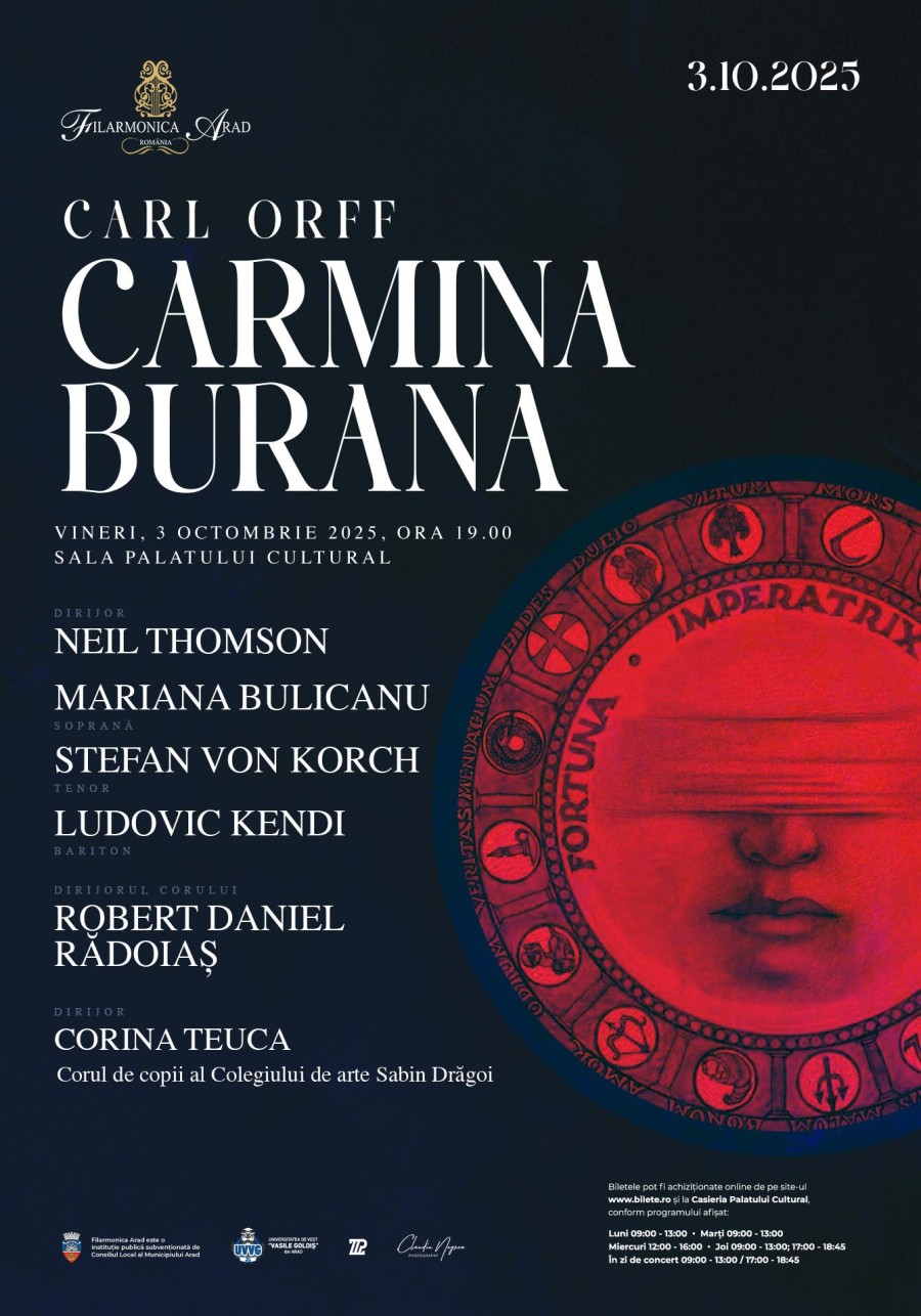 Tenorul ȘTEFAN von KORCH deschide stagiunea Filarmonicii Arad cu „Carmina Burana,” lucrarea pe care o va interpreta şi în Bucureşti, în iulie anul viitor
