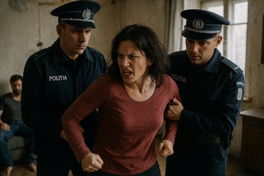 O femeie geloasă face ravagii la Lipova: soț zgâriat, Poliție alarmată, ordin de protecție și 24 de ore la răcoare