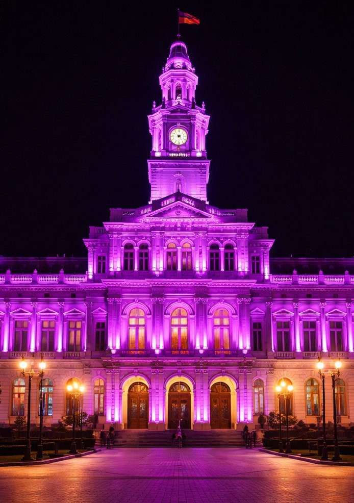 Primăria - iluminată în mov de Purple Day 2026