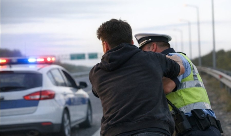 Incident violent pe A1: un șofer de 19 ani a atacat un polițist și a încercat să-i ia arma