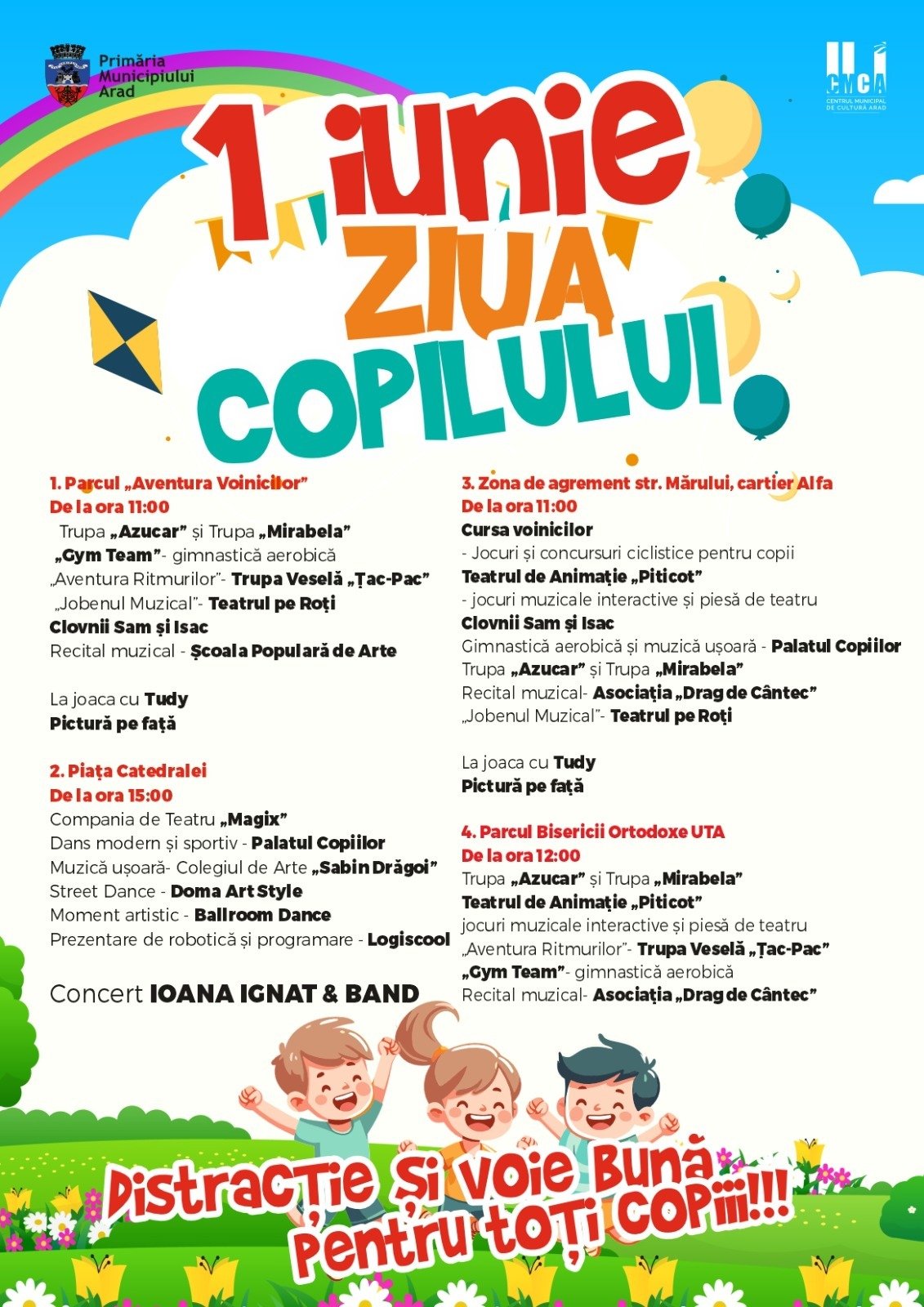 „Festivalul Copilăriei” aduce magia zilei de 1 Iunie în patru zone din municipiul Arad