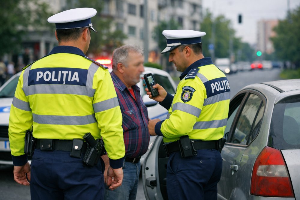 Record pe strada Renașterii pentru un arădean de 62 de ani: mașină furată, permis anulat și alcool cât pentru o nuntă 