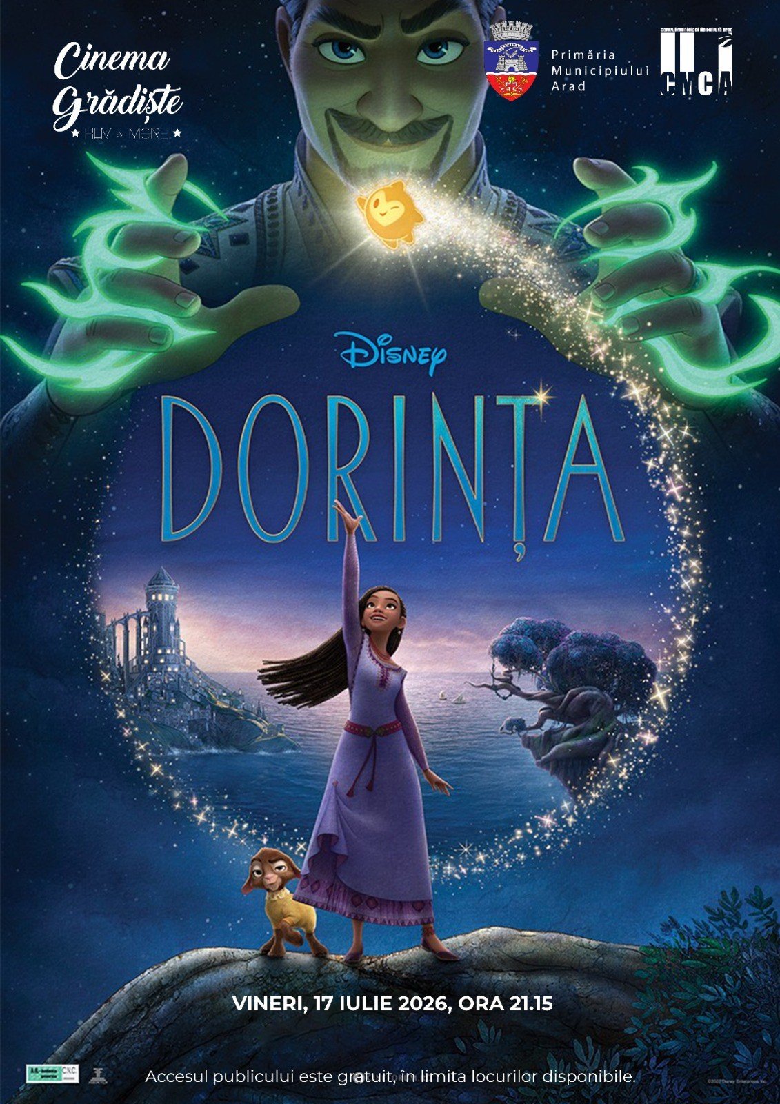 Animația „Dorința“, proiectată în grădina de vară de la Cinematograful din Grădiște