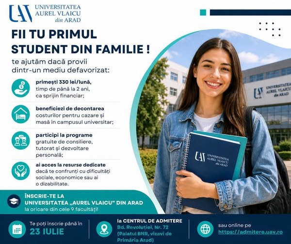 „Primul student din familie la UAV”!