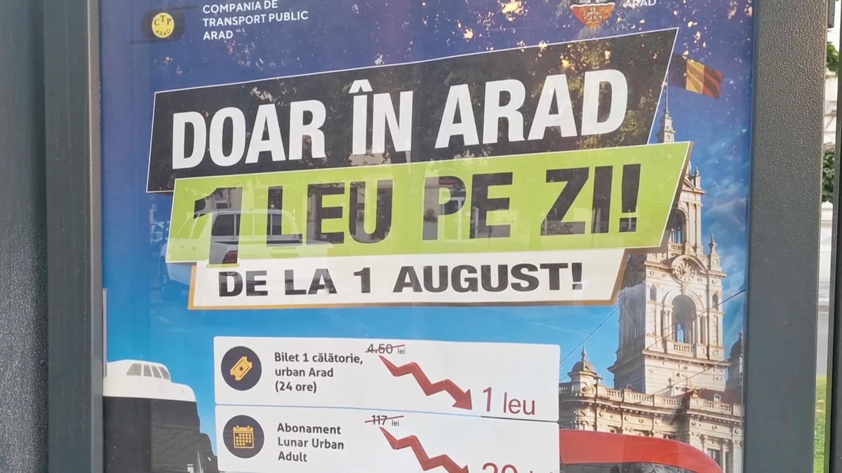 Aradul are bilet de tramvai de un leu, valabil 24 de ore