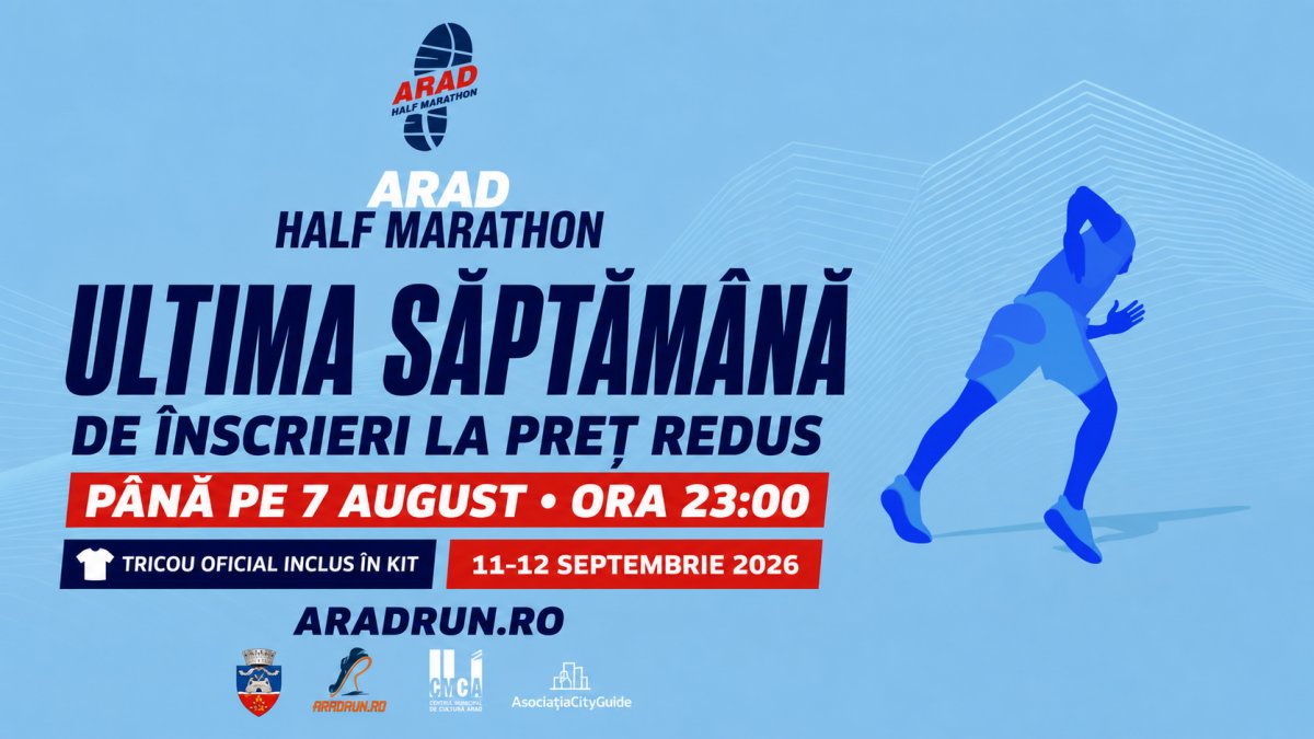 Ultima săptămână de înscrieri la preț redus pentru Arad Half Marathon 2026