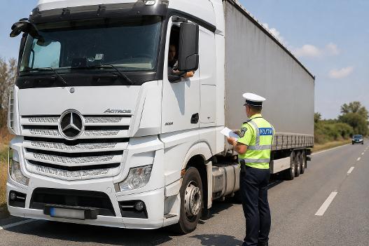 Șoferi de camioane, amendați în Arad pentru încălcarea restricțiilor de circulație impuse de caniculă