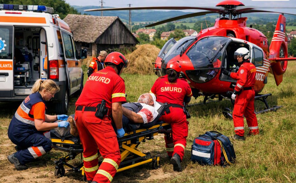 Accident de muncă la Zărand: unui bărbat i s-a amputat mâna stângă
